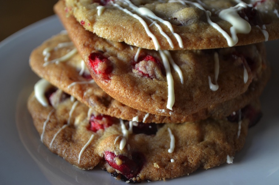 Cranberry and white chocolate cookies